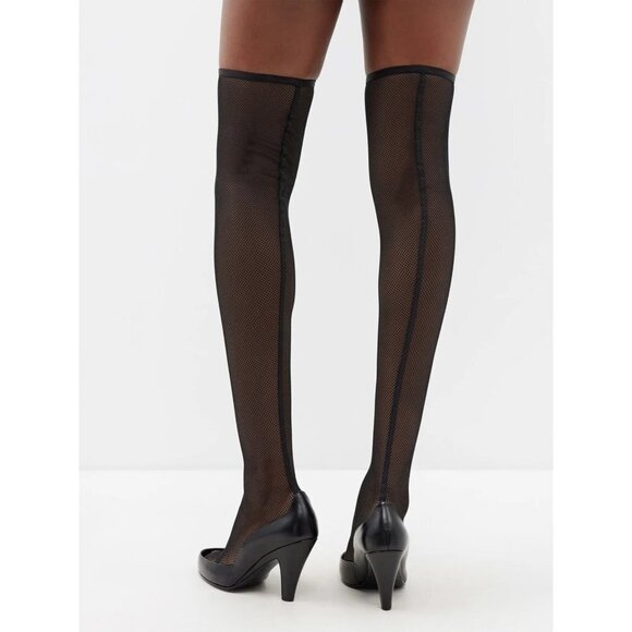 The Row Sock Pumps in Black Leather Mesh 39 9 With Box New Womens Boots - Picture 3 of 17